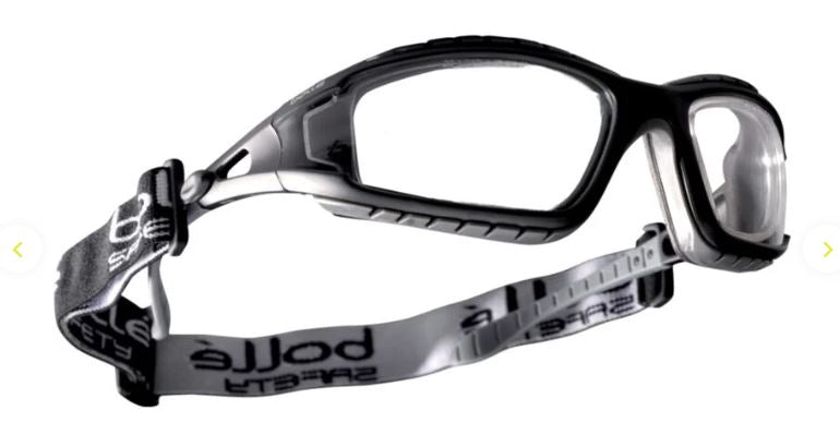 BOLLE TRACKER SAFETY SPECTACLES PC CLEAR ASAF PC FULL FRAME BLACK - PACK OF 10