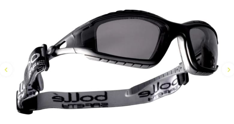 BOLLE TRACKER SAFETY SPECTACLES PC SMOKE ASAF PC FULL FRAME BLACK - PACK OF 10