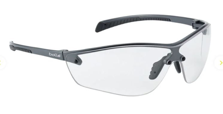 BOLLE SILIUM+ SAFETY SPECTACLES PC CLEAR PLATINUM PC HALF FRAME - PACK OF 10