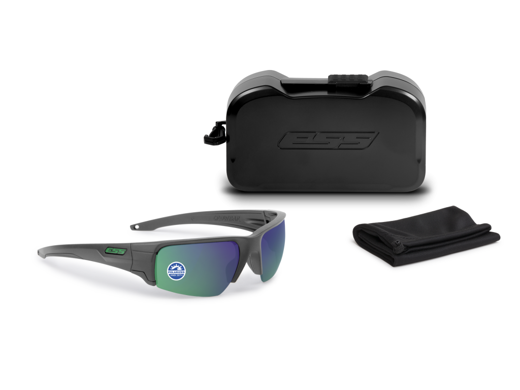 ESS CROWBAR CARBON GRAY W/ POLARIZED MIRRORED GREEN