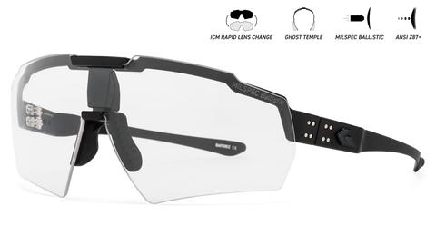 Ballistics Non-Polarized / ANSI Z87.1+ MILSPEC Ballistic Inferno Photochromic w/Anti-Fog / Black w/Black Logo