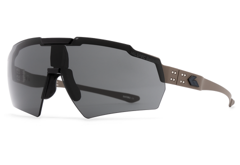 Ballistics Non-Polarized / ANSI Z87.1+ MILSPEC Ballistic Smoke w/Anti-Fog / Tan w/Black Logo