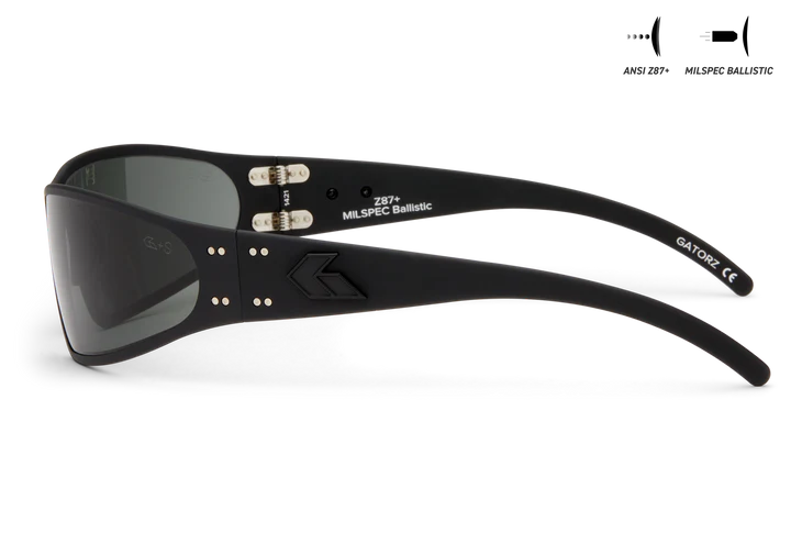 WRAPTOR - BLACK - MATTE BLACK LOGO - MILSPEC BALLISTIC SMOKE W/ ANTI-FOG, ANSI Z87.1