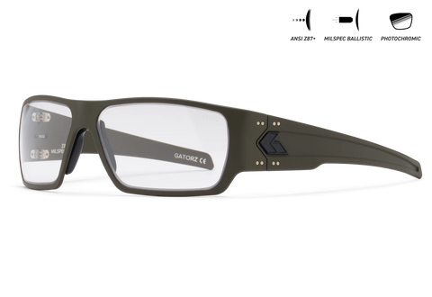 MILSPEC BALLISTIC Z87.1 SPECTER - CERAKOTE OD GREEN - PHOTOCHROMIC / ANTI-FOG