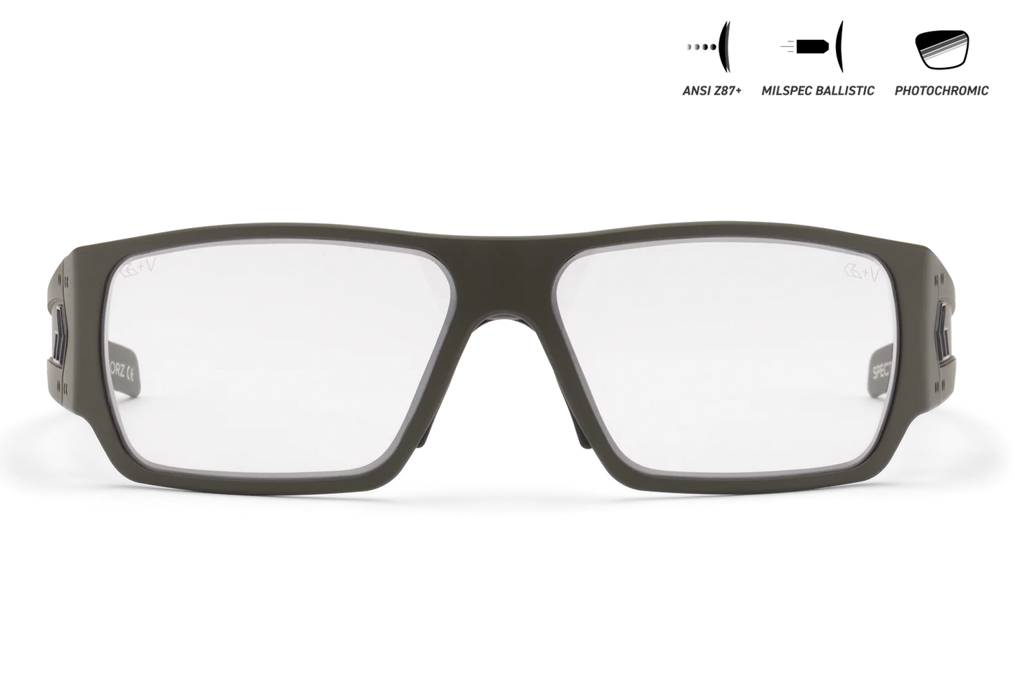 MILSPEC BALLISTIC Z87.1 SPECTER - CERAKOTE OD GREEN - PHOTOCHROMIC / ANTI-FOG