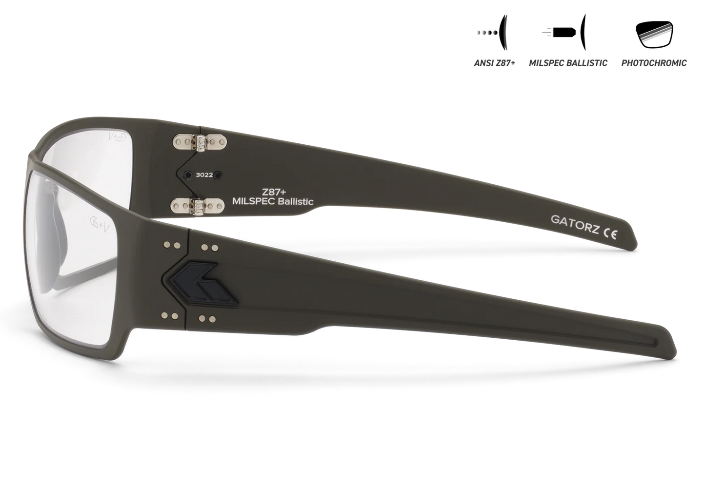 MILSPEC BALLISTIC Z87.1 SPECTER - CERAKOTE OD GREEN - PHOTOCHROMIC / ANTI-FOG