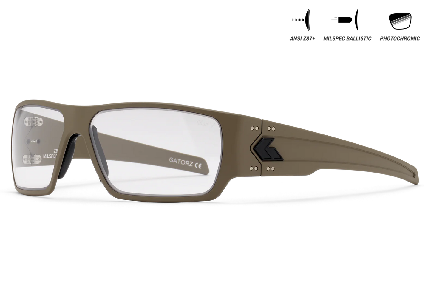 MILSPEC BALLISTIC Z87.1 SPECTER - CERAKOTE TAN - PHOTOCHROMIC / ANTI-FOG