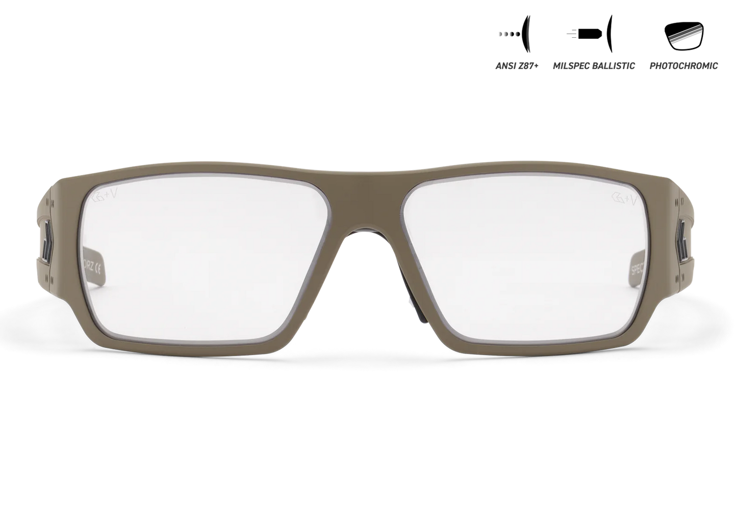 MILSPEC BALLISTIC Z87.1 SPECTER - CERAKOTE TAN - PHOTOCHROMIC / ANTI-FOG