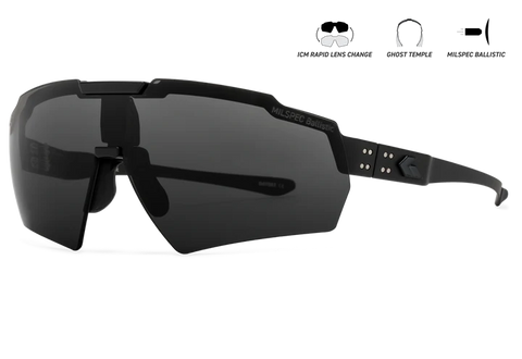 GATORZ BLASTSHIELD BLACK / MILSPEC BALLISTIC SMOKE POLARIZED, ANSI Z87.1