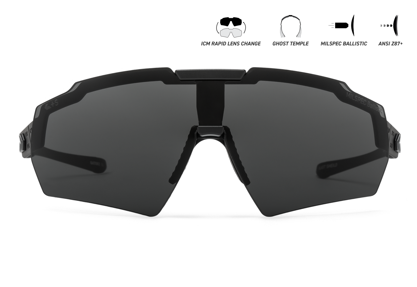 MILSPEC BALLISTICS BLASTSHIELD - BLACK CERAKOTE / SMOKE & CLEAR