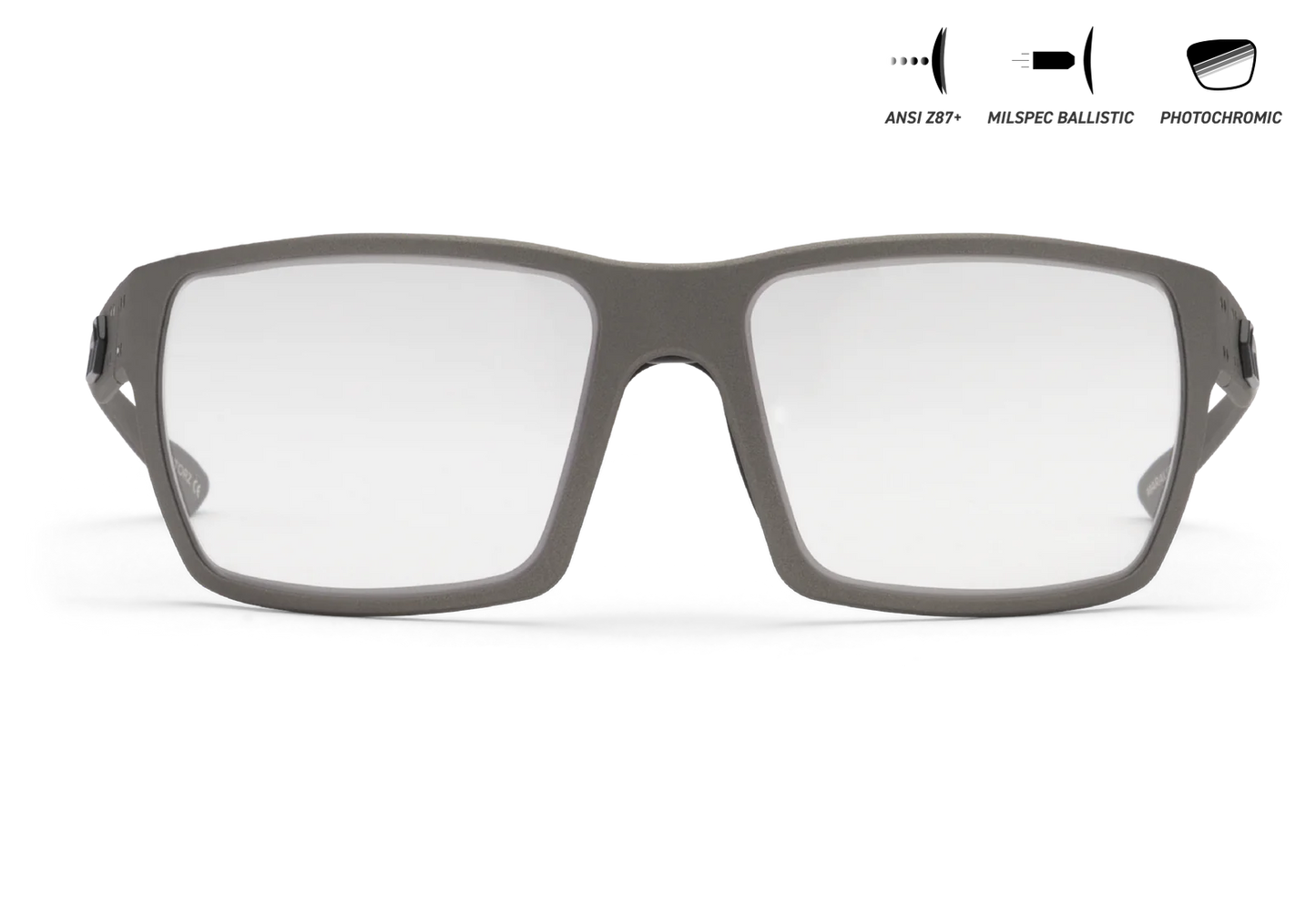 MILSPEC BALLISTIC Z87.1 MARAUDER - GUNMETAL / BLACK LOGO - PHOTOCHROMIC / ANTI-FOG