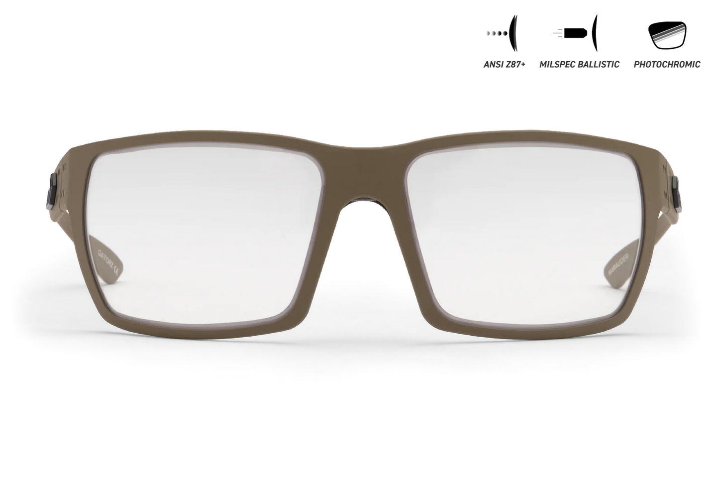 MILSPEC BALLISTIC Z87.1 MARAUDER - TAN / BLACK LOGO - PHOTOCHROMIC / ANTI-FOG