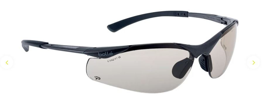 BOLLE CONTOUR SAFETY SPECTACLES PC COPPER BROWN PLATINUM NYLON RUBBER HALF FRAME - PACK OF 10