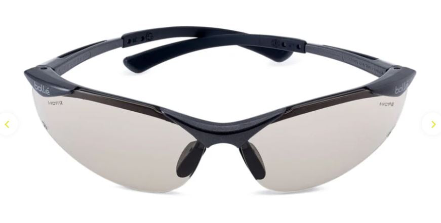 BOLLE CONTOUR SAFETY SPECTACLES PC COPPER BROWN PLATINUM NYLON RUBBER HALF FRAME - PACK OF 10