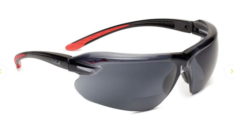 BOLLE IRI-S SAFETY SPECTACLES PC SMOKE ASAF PC TPR RIMLESS READERS +1 - PACK OF 10