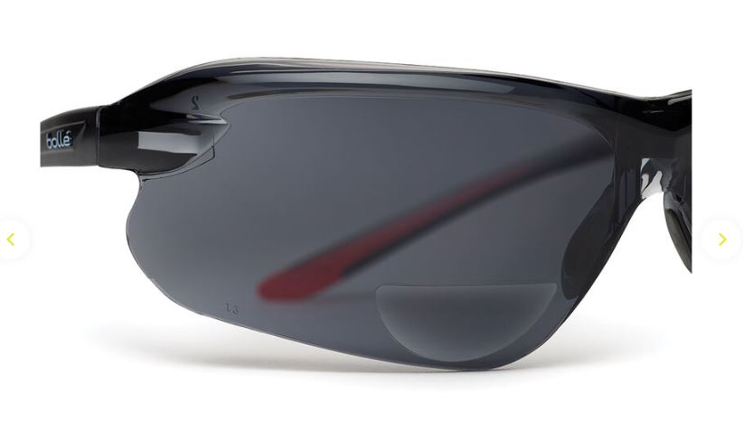 BOLLE IRI-S SAFETY SPECTACLES PC SMOKE ASAF PC TPR RIMLESS READERS +2 - PACK OF 10