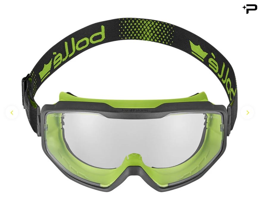 BOLLE SPECTRUM SAFETY GOGGLE PC CLEAR PLATINUM TOP BOTTOM SEALED WITH FOAM - PACK OF 5