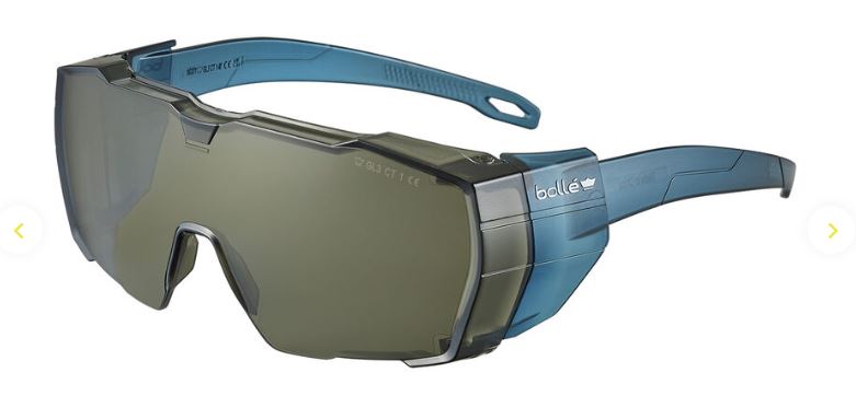 BOLLE SWIFT OTG SAFETY SPECTACLES PC SMOKE PLATINUM LITE ASAF BLUE PC TEMPLES GO GREEN - PACK OF 10