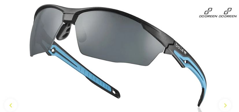 BOLLE TRYON SAFETY SPECTACLES PC SMOKE PLATINUM PC TPR GO GREEN - PACK OF 10