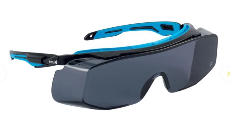 bolle otg goggles BOLLE TRYON OTG SAFETY SPECTACLES OTG PC SMOKE PLATINUM PC TPR OTG