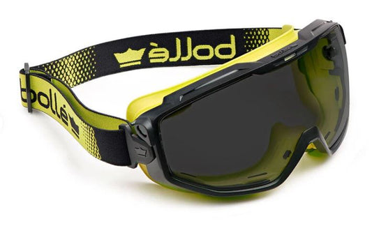 BOLLE UNIVERSAL GOGGLE SAFETY PC SMOKE PLATINUM - PC/TPR TOP BOTTOM INDIRECT VENTED WITH FOAM - PACK OF 5