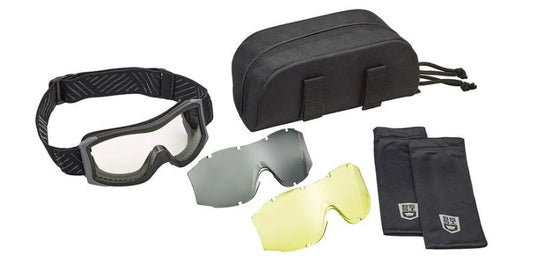 BOLLE X1000 BSSI - GOGGLE KIT - CLEAR/SMOKE/AMBER PC LENS - PLATINUM ASAF - BLACK TPV/SANTOPRENE VENTED FRAME - NYLON/POLYESTER STRAP