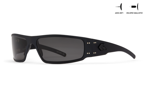 Ballistics / ANSI Z87.1+ MILSPEC Ballistic Smoke w/Anti-Fog / Black w/Black Logo