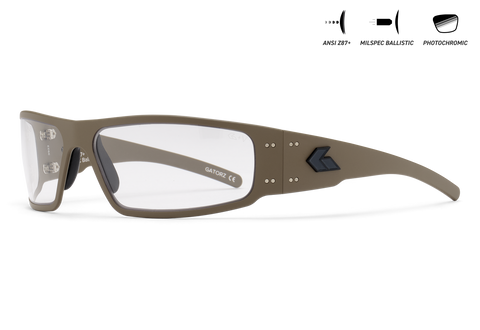 Ballistics / ANSI Z87.1+ MILSPEC Ballistic Inferno Photochromic w/Anti-Fog / Tan w/Black Logo