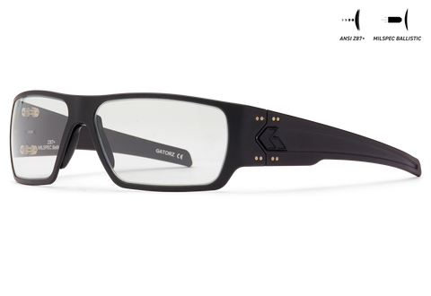 Ballistics / ANSI Z87.1+ MILSPEC Ballistic Clear w/Anti-Fog / Black w/Black Logo