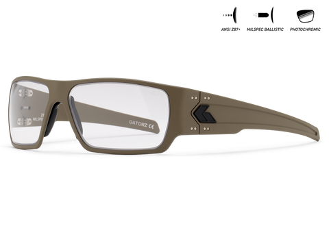 Ballistics / ANSI Z87.1+ MILSPEC Ballistic Inferno Photochromic w/Anti-Fog / Tan w/Black Logo