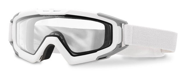 SNOWHAWK® COLD WEATHER GOGGLE SYSTEM - U.S. MILITARY KITS WITH GRYPHON ALPINE BALACLAVA - WHITE FRAME - CLEAR AND SMOKE