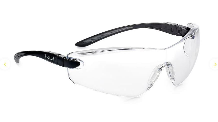 BOLLE COBRA SAFETY SPECTACLES PC CLEAR PLATINUM PC TPR RIMLESS