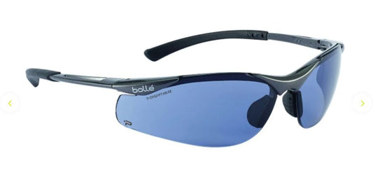 BOLLE CONTOUR SAFETY SPECTACLES PC SMOKE ASAF NYLON RUBBER HALF FRAME - PACK OF 10