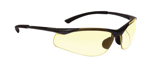 BOLLE CONTOUR SAFETY SPECTACLES PC AMBER ASAF NYLON RUBBER HALF FRAME - PACK OF 10