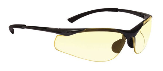 BOLLE CONTOUR SAFETY SPECTACLES PC SMOKE  POLARIZED AS NYLON RUBBER HALF FRAME - PACK OF 10