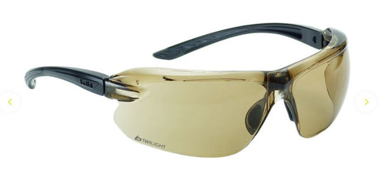BOLLE IRI-S SAFETY SPECTACLES PC BRONZE BROWN PLATINUM PC TPR RIMLESS - PACK OF 10