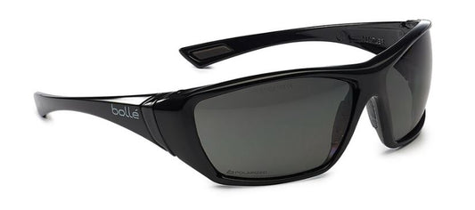 BOLLE HUSTLER SAFETY SPECTACLES PC SMOKE POLARIZED ASAF NYLON FULL FRAME - PACK OF 10