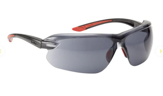 BOLLE IRI-S SAFETY SPECTACLES PC SMOKE ASAF PC TPR RIMLESS - PACK OF 10