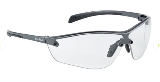 BOLLE SILIUM+ SAFETY SPECTACLES PC CLEAR PLATINUM PC HALF FRAME - PACK OF 10