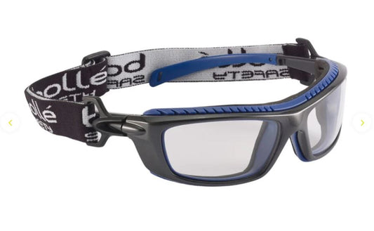 BOLLE BAXTER SAFETY SPECTACLES PC CLEAR PLATINUM PC HYBRID BLACK