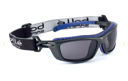 BOLLE BAXTER SAFETY SPECTACLES PC SMOKE PLATINUM PC HYBRID BLACK