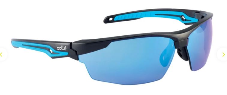 BOLLE TRYON SAFETY SPECTACLES PC COBALT FLASH ASAF PC TPR HALF FRAME - PACK OF 10
