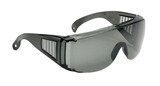 BOLLE BL110 INDUSTRIAL SPECTACLES OTG TRANSLUCENT BLACK PC FRAME SMOKE AS PC LENS - BOX OF 25