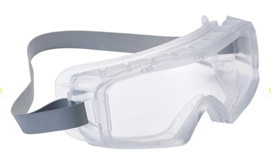 BOLLE COVERALL SAFETY GOGGLE PC CLEAR ASAF LENS INDIRECT TOP AND BOTTOM VENTED PVC FRAME - PACK OF 5