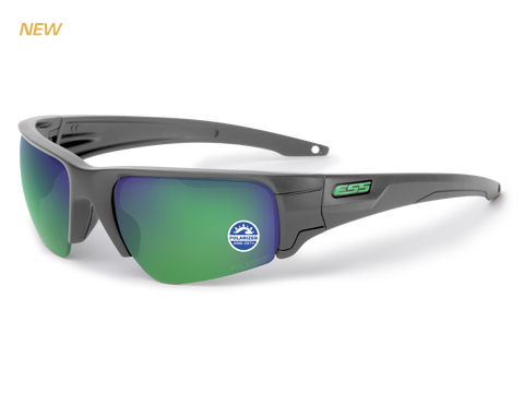ESS CROWBAR CARBON GRAY W/ POLARIZED MIRRORED GREEN