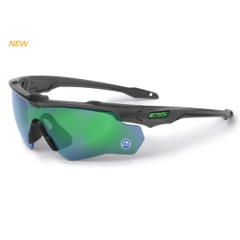 ESS CROSSBLADE STD CARBON GRAY W/ POLARIZED MIRRORED GREEN