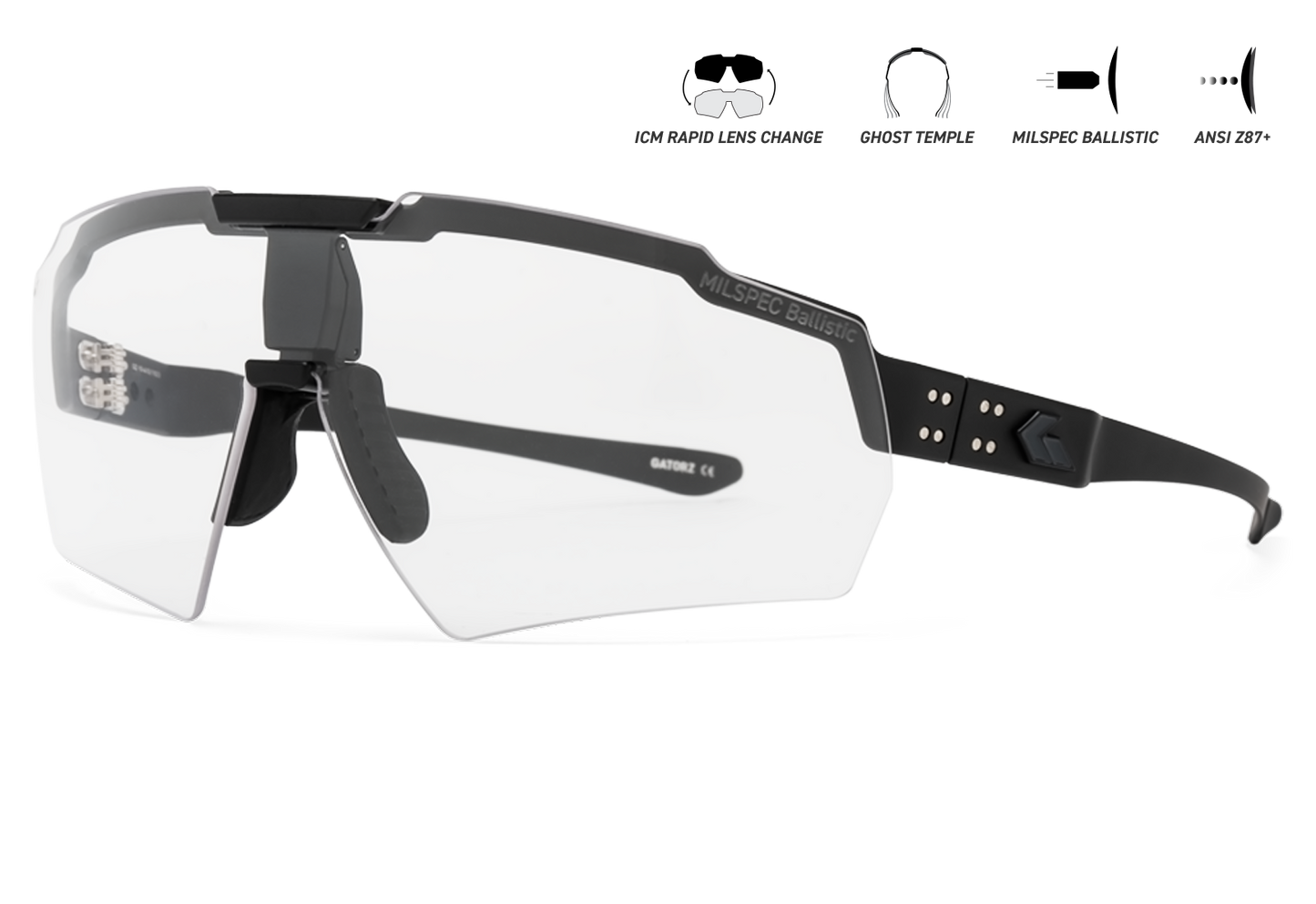 GATORZ Blastshield MILSPEC Clear BlackCerakote BlackLogo-1