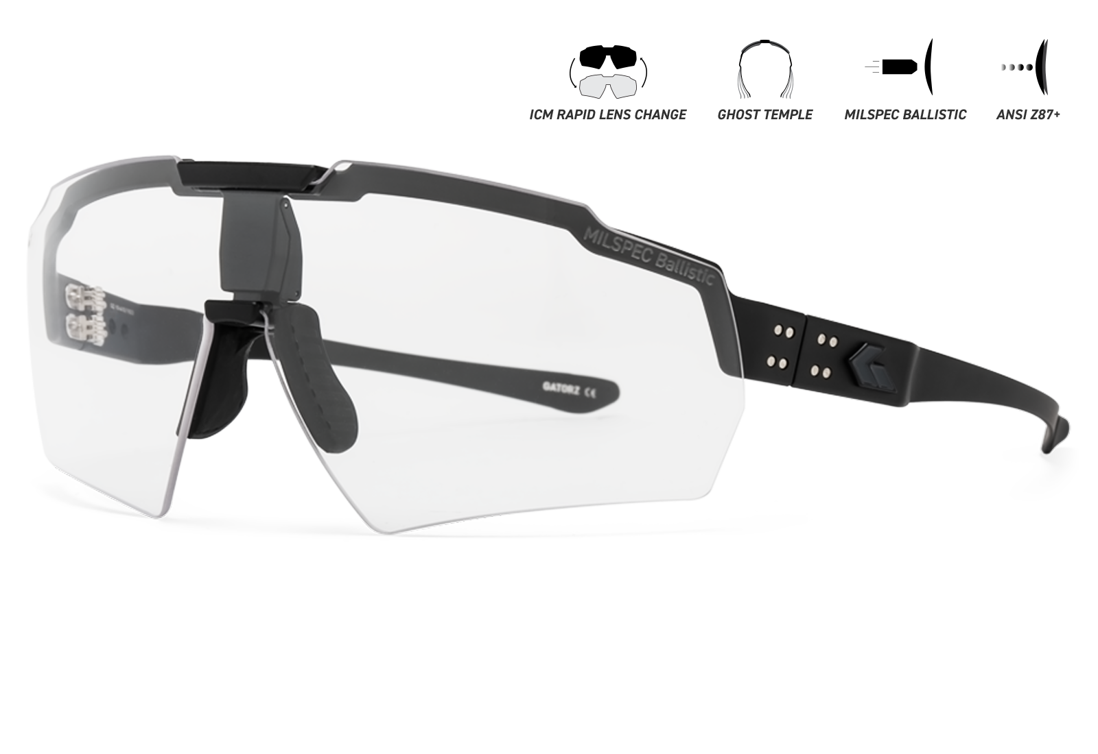 GATORZ Blastshield MILSPEC Clear BlackCerakote BlackLogo-1