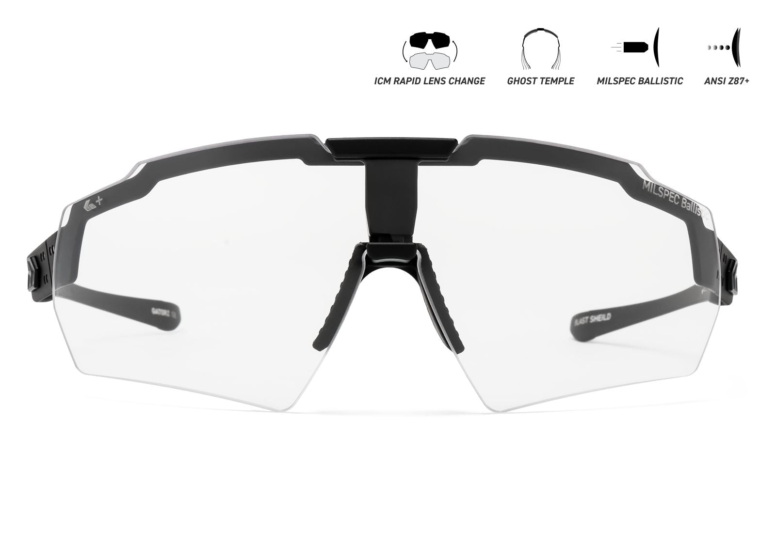 GATORZ Blastshield MILSPEC Clear BlackCerakote BlackLogo-2
