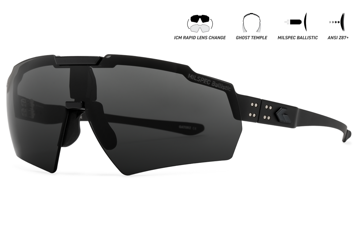 GATORZ Blastshield MILSPEC Smoke Clear Bundle BlackCerakote BlackLogo-2